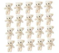 ORFOFE 20pcs Mini Bear Pendants Soft Portable Figurines for DIY Keychain Backpack Handbag Decorations Adorable Hanging Bear Dolls for Birthday Valentine Christmas