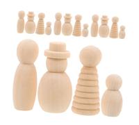 ORFOFE 20pcs Natural Wood Peg Dolls Unfinished Blank Wooden Figures for DIY Crafting and Painting Tiny Paintable Wooden Peg People with Rustic Texture for Home Decor and Creative Art