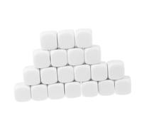 ORFOFE 20Pcs Smooth Acrylic Blank Dice Six-sided Corner DIY Dice for Counting Math Learning Game Accessory with Write Surface