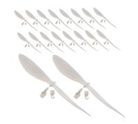 ORFOFE 20pcs White Plastic Airplane Propeller Blades with Rubber Band Hooks for Model Aircraft Helicopters Stem Projects Compatible with Glider and Helicopter Flight Enhancements