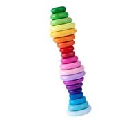 ORFOFE 20Pcs Wooden Balanced Stone Stacking Blocks Educational Montessori for Color Recognition Fine Motor Skills Development gift for for for for for for