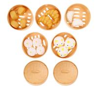 ORFOFE 22pcs Kitchen Playset with Steamed Bun and Fruit Cutting , Interactive Pretend Cooking Set for Boys, Educational Breakfast Food Model for Role Play and Chinese Learning