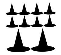 ORFOFE 24pcs Halloween Hanging Witch Hat Decorations Lightweight Paperboard Flat Witch Hats with Ribbon for Ceiling Wall Tree Spooky Halloween Costume Props for Parties and Carnival