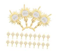 ORFOFE 24Pcs Religion Party Ornaments Holy-light Church Decor Cake Toppers Decorations for Baptism Communion Celebration