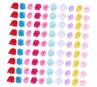 ORFOFE 250pcs Mixed Color Satin Ribbon Flowers DIY Craft Rose Buds for Sewing Scrapbooking Hair Bows Gift Decoration Wedding Accessories and Apparel Embellishment