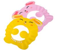 ORFOFE 2pcs Adjustable Eva Shampoo Cap for Kids Toddler Bathing and Swimming Hair Washing Hat Comfortable Fit Assorted Colour Shower Hat for Infants