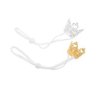 ORFOFE 2pcs Adjustable Hamster Crown for Small Pets Soft Tiara Headwear for Rabbits Guinea Pigs Hamsters Royalty-inspired Pet Photo Prop for Tiny Animal Dress Up Gold Silver