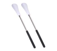 ORFOFE 2pcs Adjustable Handle Stainless Steel Shoehorns Extra Long Shoe Horn Tool for Elderly Pregnant Men Women Boots Comfort and Back Relief