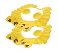 ORFOFE 2pcs Adjustable Infant Shower Cap and Baby Bath Hat Ear Protection Waterproof Yellow for Toddlers Bathing