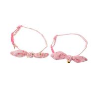 ORFOFE 2pcs Adjustable Pet Collar for Cats and Female Dogs with Decorative Bell Charm Cute Heart and Cherry Design Comfortable Fit for Daily Walks Weddings and Photo Shoots