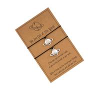 ORFOFE 2pcs Adjustable Woven Alloy Bracelets with Planet Charm Stylish Handmade Wrist Chains for Couples Delicate Braided Design Shiny Texture for Relationship and Everyday Wear