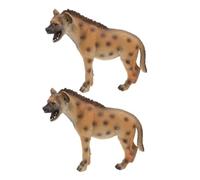 ORFOFE 2pcs African Hyena Figures Realistic Wildlife Animal Models for Educational Playset Childsafe Plastic Hyena Statues for Table Display and Learning Aid