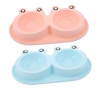 ORFOFE 2pcs Ant Pet Food Bowl Frog Shape Dual Elevated Container for Dog Cat Feeding Non-slip Base for Indoor Outdoor Use