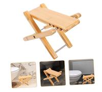 ORFOFE 2pcs Bamboo Folding Toilet Step Stool for Adults Non Slip Ergonomic Squatting Footrest for Bathroom Durable Bamboo Material Comfortable Height for Improved Toilet Experience