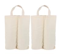 ORFOFE 2Pcs Beige Canvas Wine Tote Bag with Divider 35X28Cm Portable Double Bottle Wine Storage Carrier for Travel and Party
