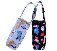 ORFOFE 2Pcs Bottle Feeding Sleeve Insulated Thermal Bag with Padding Protective Cover for Stroller Accessories Reusable Grey and Dark