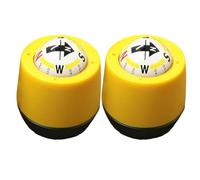 ORFOFE 2pcs Car Directional Dash Compass with Adhesive Decal, Accurate Yellow Dashboard Navigation Guide Ball for Suv, Truck, and Automobile Interior