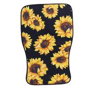 ORFOFE 2Pcs Car Floor Mats Neoprene Foot Carpets with Sunflower Pattern Water-absorbent Dust-collecting Flexible Four-season Auto Mat for Suv and Truck Interiors