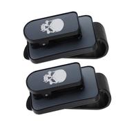 ORFOFE 2pcs Car Visor Glasses Holder Clip with Secure Clamp for Sunglasses and Cards Organizer Easy to Install Sun Visor Sunglasses Holder for Glare Driving