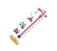 ORFOFE 2PCS Cartoon Tower Crane Height Chart Wall Sticker for Kids Room PVC Removable Height Scale Wall Decal for Children Bedroom Decoration (30x90cm)