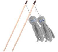 ORFOFE 2pcs Cat Funny Stick Toy Cat Teaser Toys Interactive Plaything for Indoor Stick High Energy Simulation Octopus Design for Chewing and Interactive Play