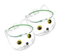 ORFOFE 2pcs Cat Hair Keepsake Keychain Storage Capsule with Clasp Green Eye Pendant Pet Whisker Holder for Cat Memorial and Fur Collection