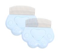 ORFOFE 2Pcs Cat Paw Stainless Steel Bristle Pet Grooming Combs for Dogs and Cats Hair Removing Dematting Tools to Eliminate Loose Fur Knots Dander and Trapped Hair for All Coat Types