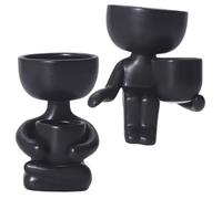 ORFOFE 2pcs Ceramic Succulent Plant Pots with Human Design Desktop Garden Planters for Cactus and Small Plants Cute Chic Flower Holders for Home and Office Decor