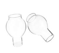 ORFOFE 2pcs Clear Glass Candle Chimney Shades Windproof Transparent Candle Holders for Home Dining Table Decorative Accessories with High Transparency and Modern Design