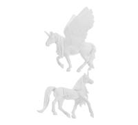 ORFOFE 2pcs DIY Unicorn Painting Figurines Crafts Toy for School Project Birthday Party Supplies Paint Your Own