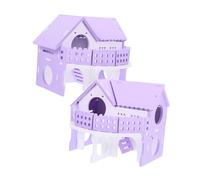 ORFOFE 2pcs Double-layer Guinea Pig Hideout House Habitat for Hamsters Fun and Comfortable Small Animal Retreat Bright Color for Relaxation and Exploration