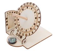 ORFOFE 2Pcs Educational DIY Equatorial Sundial Model Wooden Scientific Sun Clock Kit for Learning Ancient Timekeeping Garden Ornament