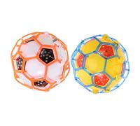 ORFOFE 2pcs Electric Luminous Bouncy Football for Jumping Ball with Flashing Lights No Battery Required Random Color