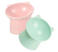 ORFOFE 2pcs Elevated Cat Bowl Stand Tilted Food Water Feeding Bowl Cat Supply Anti-slip Pet Bowl Home Dec