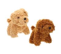 ORFOFE 2Pcs Fluffy Plush Dog Keychain Pendant Cute Stuffed Animal Decor for Soft Bag Charm Birthday Brown
