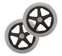 ORFOFE 2pcs Front Wheel Replacement for Wheelchair Walker Non-Slip Wear-Resistant Casters with Rubber and Steel for Elderly and Patient Mobility Aid