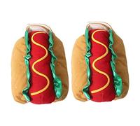 ORFOFE 2pcs Funny Hot Dog Costume for Pets Xs Dog and Cat Outfit for Halloween and Christmas Dress up Elastic Neck for Easy Wear Pet Cosplay Apparel