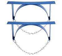 ORFOFE 2pcs Gas Cylinder Tank Holder Wall-Mounted Cylinder Tank Bracket Iron Blue Safety Chain Supported for Laboratory and School Use