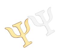 ORFOFE 2pcs Greek Alphabet Brooch Vintage Psychology Symbol Lapel Pin for Women Unique Alloy Jewelry Decoration Gold and Silver for Clothing Bags Hats Fashion Accessories