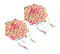 ORFOFE 2Pcs Hanging Parrot Wear-resistant Chew with Activity Hook for Budgies Cockatiels Conures Safe Funny Bird for Cage Play and Biting