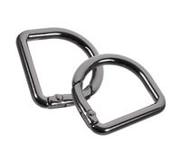 ORFOFE 2Pcs Heavy Duty D Shaped Spring Clasp Buckle Metal Keyring Connector for DIY Bags Backpacks Handbags Easy Open Close Carabiner Keychain Clips
