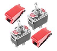 ORFOFE 2pcs Heavy Duty Toggle Rocker Switch with Red Protective Cover Off Switch for Automotive and Electronic Devices Safe Anti-accidental Engagement and Easy Installation