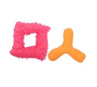 ORFOFE 2pcs Interactive Dog Toy Set Indestructible Squeaky Molar Chewing Toy for Puppies Bright Geometric Shape Material Multi-function Pet Toy