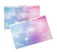 ORFOFE 2pcs Kalimba Thumb Piano Note Stickers Set with Keyboard Decals for Beginners, Colorful Galaxy Design, 17 21-Key Finger Piano Teaching Accessories for Music Learning