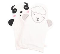 ORFOFE 2pcs Large Baby Bathing Mitts Cartoon Animal Skin Scrubbing Gloves White Panda and Sheep Exfoliating Shower Gloves for Gentle Body Cleaning and Baby Skin Care