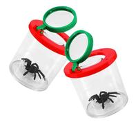 ORFOFE 2pcs Magnifier Box Transparent Observation Magnifier Container with Built for Insect Exploration and Learning Portable Bug Viewer Kit for Nature Study and Cognitive Development