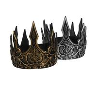 ORFOFE 2pcs Medieval Pu Crown Headband Set, Golden and Silver Soft 3d Cosplay Crown Decoration for Men’s Costume Party, Festival, and Themed Events
