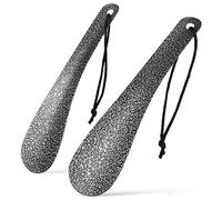 ORFOFE 2pcs Metal Shoe Horn Portable Shoe Lifting Tool with Comfortable Grip and Lanyard for Easy Hanging Smooth Rounded Edges Prevent Hand Injury Suitable for Men Women Boots Heels