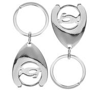 ORFOFE 2pcs Metal Shopping Trolley Tokens Key Rings Smooth-edge Grocery Cart Coin Pendant for Outdoor Store Use Portable Lightweight Safety Design