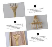 ORFOFE 2pcs Mini Bamboo Five-tooth Rake for Sand Table Sandbox Accessories Zen Garden Tools Decorative Farm Landscape Model